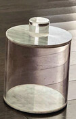 Lucite Luxe Round Marble Canister