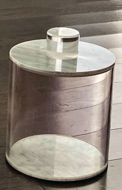 Lucite Luxe Round Marble Canister