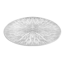 Cosmos Ronde Zilver Vinyl Placemat 38cm, Set van 6