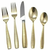 Linear Gold 30-Piece 18/10 Flatware Set by Museum Collection by Hollister