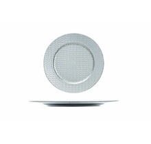 Charger Plate Silver Round Plastic