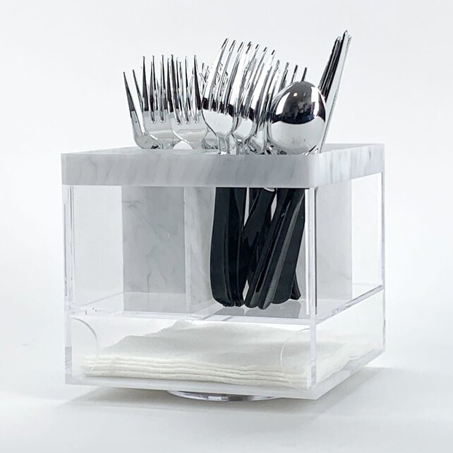 Waterdale Silverware Caddy Square Marble