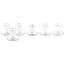 Waterdale Waterdale Classic Glass Cups & Saucers Silver Rim Set Of 6