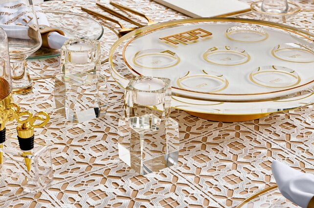 Assiette de Seder classique de Pâque Waterdale Kaarah Gold