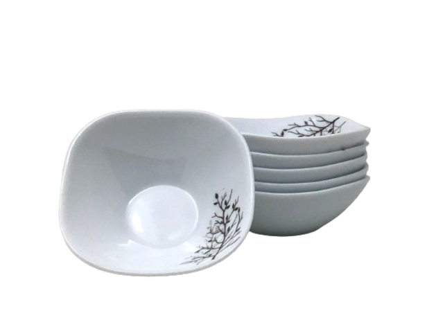 Autumnal Small bowl Opal Glass, Set of 6