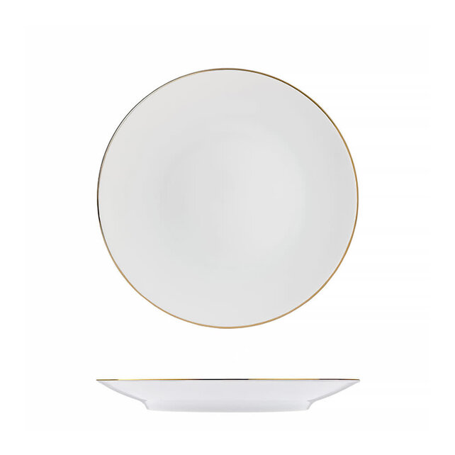 Assiette Plate avec Ligne Dorée Ø21cm