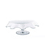 Pasabache 32 cm Glass Cake Stand on Pedestal With Frill Down, Clear Glass