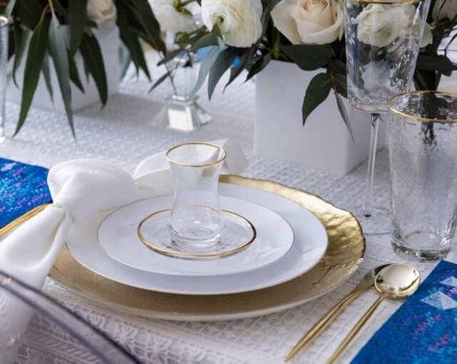 Waterdale Glass Cups & Saucers - Set of 6