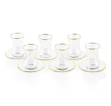 Waterdale Glass Cups & Saucers - Set of 6