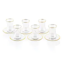 Waterdale Glazen Kopjes en Schotels - Set van 6