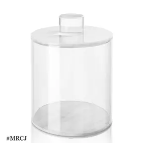 Lucite Luxe Round Marble Canister