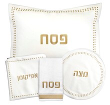 Waterdale Leather Dot Border Pesach Set