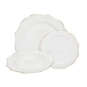 Godinger Arendale Gold New Bone China Dinnerware 12pcs