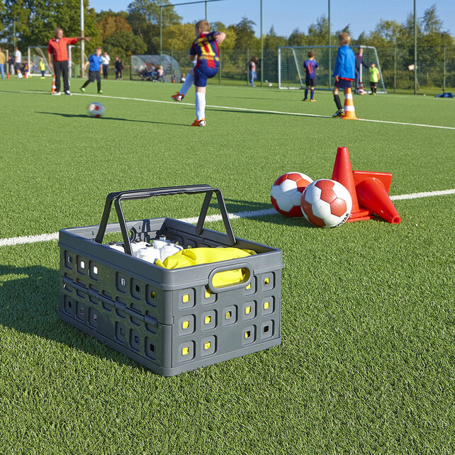 Sunware Boîte pliante carrée avec poignée 32L anthracite