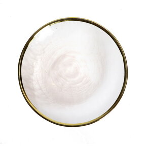Assiette en verre transparent avec bord doré fin Ø15,5 cm