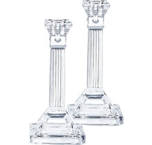 Crystal Candlesticks 20 cm Square Base with Fluted Design