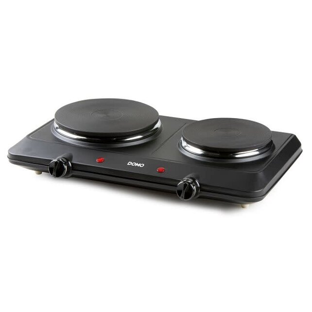 Domo Kookplaat 2 foyers noir 1000W+1500W