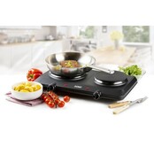 Domo Kookplaat 2 foyers noir 1000W+1500W