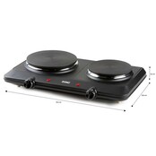 Domo Kookplaat 2 foyers noir 1000W+1500W