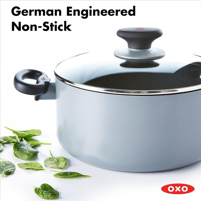 OXO Braadpan met Deksel en Soft Touch Handgrepen, Inductie & Ovenvriendelijk, 24cm/4.9L, Zwart
