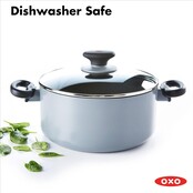 OXO Auflaufform mit Deckel und Soft-Touch-Griffen, induktions- und backofengeeignet, 24 cm/4,9 l, schwarz