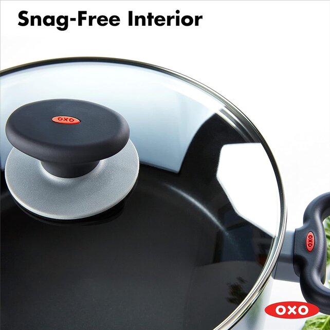 OXO Braadpan met Deksel en Soft Touch Handgrepen, Inductie & Ovenvriendelijk, 24cm/4.9L, Zwart
