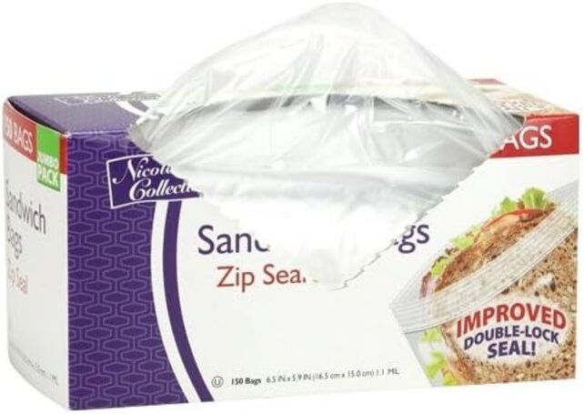 Sac à sandwich à fermeture éclair 150 pièces