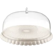 Guzzini  Tiffany Cake Platter with Dome, Small, White