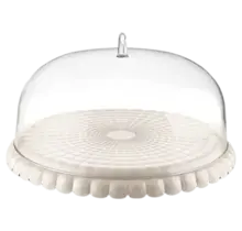 Guzzini Tiffany Plateau à gâteau avec dôme, petit, blanc