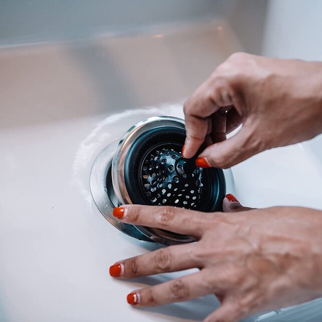 Zeefgootsteenfilter Silicone Met Stop