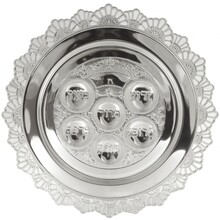 Assiette Pessach Seder Argent Ø 38 cm