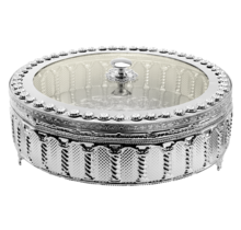 Porte-matsa - Nouveau design de palais - Plaqué argent avec couvercle en lucite