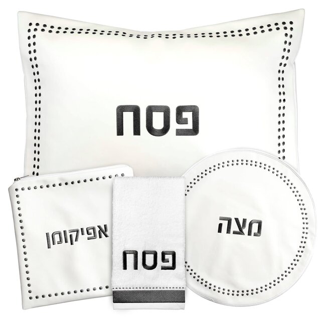 Waterdale Leather Dot Border Pesach Set