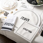 Waterdale Leather Dot Border Pesach Set