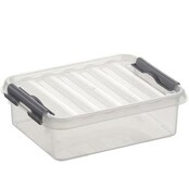 Sunware Q-line Storage Box 1L Transparent Metallic