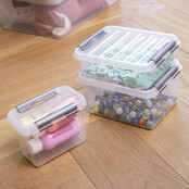 Sunware Q-line Storage Box 1L Transparent Metallic