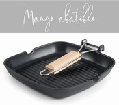 Lacor Grill pan SUA made of Aluminium, 100% PFOA-free, Two-layer, Collapsible Handle Suitable for Induction