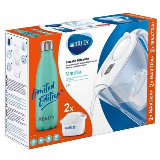 Brita Marella Cool Waterfilter Actieset - Carafe, deux filtres et bouteille en édition limitée