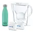 Brita Brita Wasserfilterkanne Marella Cool White + 2 Maxtra + Filter + Thermoskanne 2400 ml