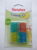 Metaltex Party Line Glass Transparent Mini Clips 20 Stück - Bunt