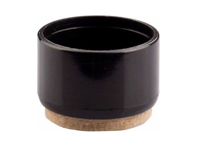 Kunststoffbeinspitze mit Filz - Schwarz 25mm