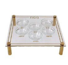 Acrylic Gold Seder Stand Gold Print 30cm