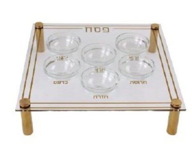 Acrylic Gold Seder Stand Gold Print 30cm