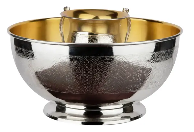 A&M Silver Washing Cup And Bowl Set