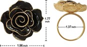 Brilliant Napkin Ring Black rose set of 6