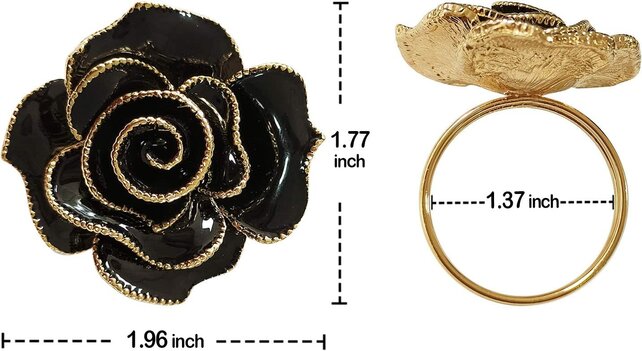 Brilliant Napkin Ring Black rose set of 6