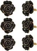 Brilliant Napkin Ring Black rose set of 6