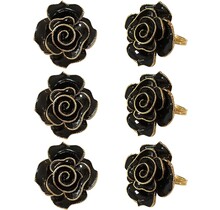 Brilliant Napkin Ring Black rose set of 6