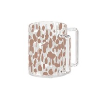 Acrylic Hand-wash Cup Natla Coffee and Gray Pebbles Clear Handles