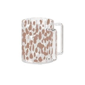 Acrylic Hand-wash Cup Natla Coffee and Gray Pebbles Clear Handles